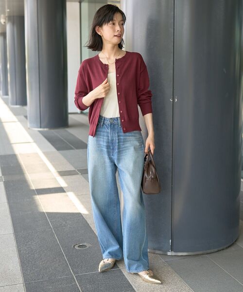 AMERICAN HOLIC（アメリカンホリック）の「ソフトコットンクルーネックカーディガン（カーディガン/ボレロ・レディース・モカ/ボルドー/ダークネイビー/杢グレー/ブラック・M/L）」の11枚目の写真