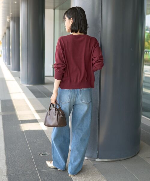 AMERICAN HOLIC（アメリカンホリック）の「ソフトコットンクルーネックカーディガン（カーディガン/ボレロ・レディース・モカ/ボルドー/ダークネイビー/杢グレー/ブラック・M/L）」の12枚目の写真