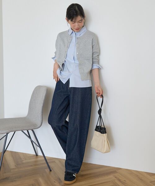 AMERICAN HOLIC（アメリカンホリック）の「ソフトコットンクルーネックカーディガン（カーディガン/ボレロ・レディース・モカ/ボルドー/ダークネイビー/杢グレー/ブラック・M/L）」の16枚目の写真