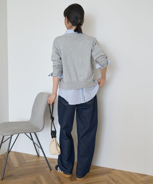 AMERICAN HOLIC（アメリカンホリック）の「ソフトコットンクルーネックカーディガン（カーディガン/ボレロ・レディース・モカ/ボルドー/ダークネイビー/杢グレー/ブラック・M/L）」の17枚目の写真