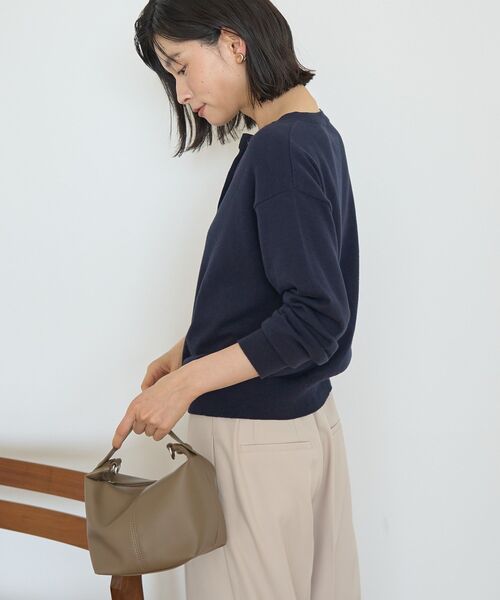 AMERICAN HOLIC（アメリカンホリック）の「ソフトコットンクルーネックカーディガン（カーディガン/ボレロ・レディース・モカ/ボルドー/ダークネイビー/杢グレー/ブラック・M/L）」の20枚目の写真