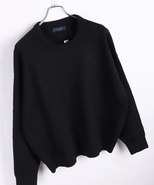 WESTSEA（ウエストシー）の「ウール混 天竺編み ショート丈 クルーネックニット（ニット/セーター・メンズ・ホワイト/ブラック/グレー/ブルー・M/L）」の11枚目の写真