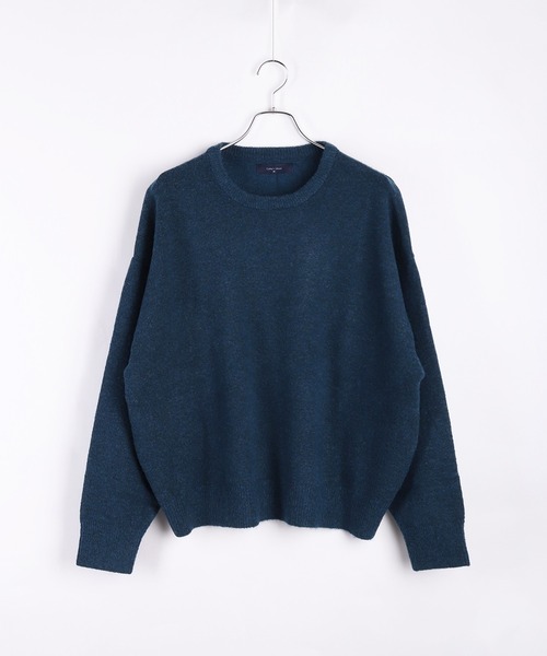 WESTSEA（ウエストシー）の「ウール混 天竺編み ショート丈 クルーネックニット（ニット/セーター・メンズ・ホワイト/ブラック/グレー/ブルー・M/L）」の17枚目の写真