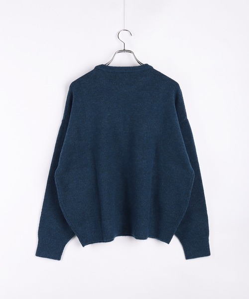 WESTSEA（ウエストシー）の「ウール混 天竺編み ショート丈 クルーネックニット（ニット/セーター・メンズ・ホワイト/ブラック/グレー/ブルー・M/L）」の18枚目の写真