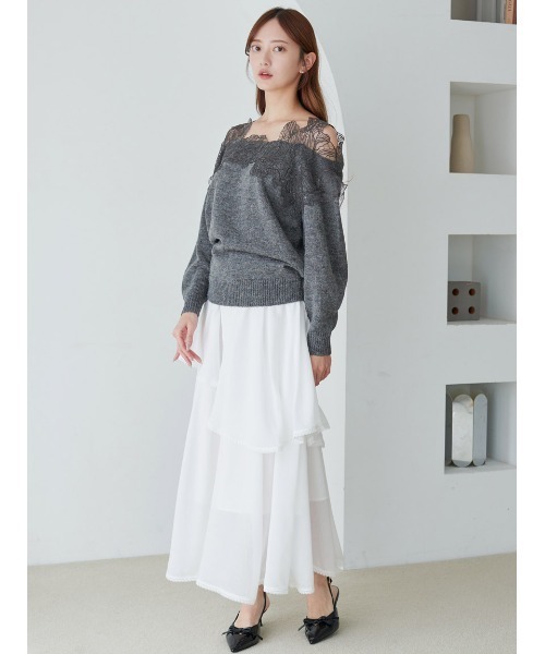 snidel スナイデル チュール レース トップス ミントグリーン サイズF snidel スナイデル チュール レース トップス ミントグリーン