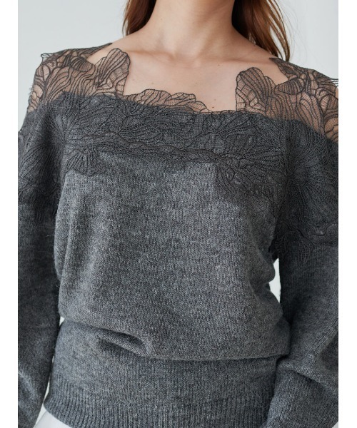 レーストリミングニットプルオーバー（ニット/セーター