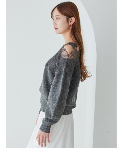 レーストリミングニットプルオーバー（ニット/セーター