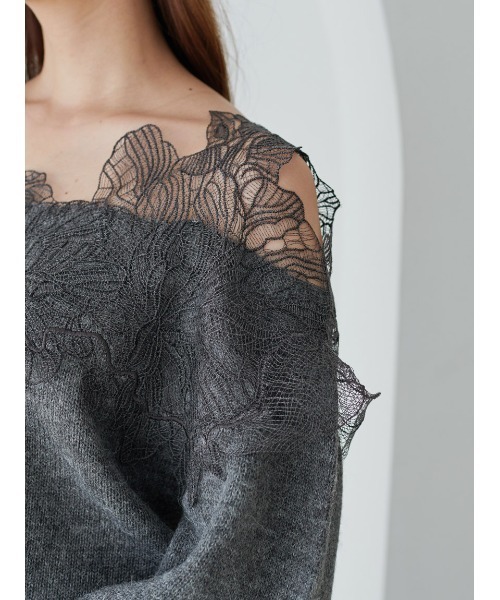 レーストリミングニットプルオーバー（ニット/セーター）｜SNIDEL