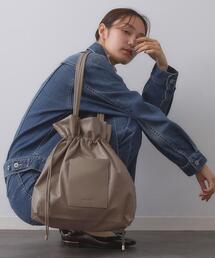 OPAQUE.CLIP | 【A4サイズ対応】ソフト合皮巾着ドローストリングトートバッグ(トートバッグ)