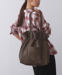 OPAQUE.CLIP | 【A4サイズ対応】ソフト合皮巾着ドローストリングトートバッグ(トートバッグ)