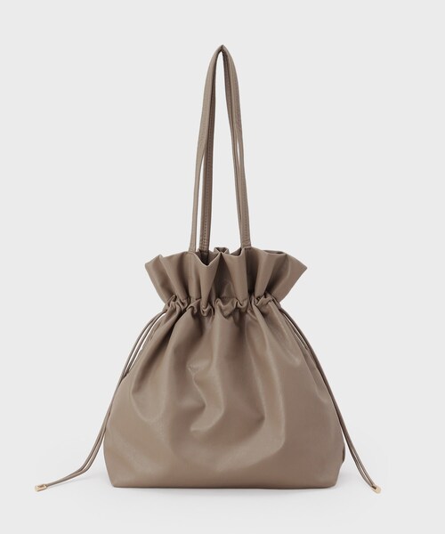 OPAQUE.CLIP（オペークドットクリップ）の「【A4サイズ対応】ソフト合皮巾着ドローストリングトートバッグ（トートバッグ・レディース・ベージュ系その他3/ブラウン系その他2/ブラック/ダークブラウン・00）」の15枚目の写真