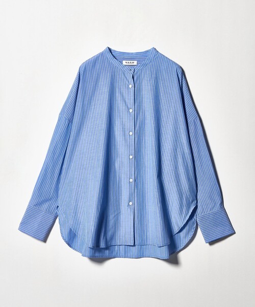 MARW UNITED ARROWS（マルゥ ユナイテッドアローズ）の「＜MARW UNITED ARROWS＞ストライプ スタンドカラー シャツ（シャツ/ブラウス・レディース・ホワイト/コバルトブルー・FREE）」の12枚目の写真