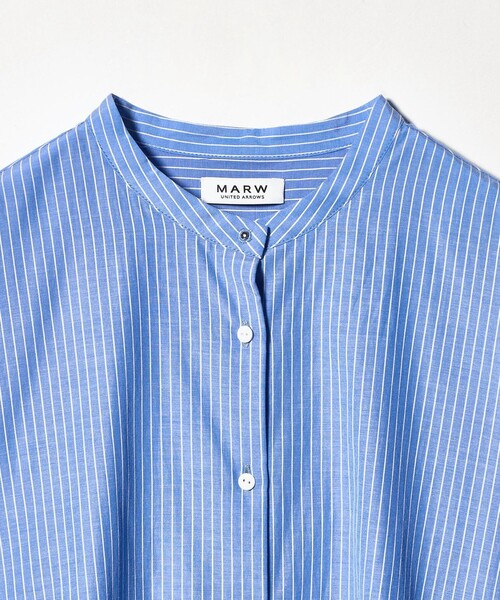 MARW UNITED ARROWS（マルゥ ユナイテッドアローズ）の「＜MARW UNITED ARROWS＞ストライプ スタンドカラー シャツ（シャツ/ブラウス・レディース・ホワイト/コバルトブルー・FREE）」の14枚目の写真