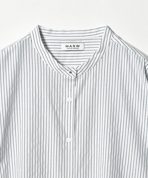 MARW UNITED ARROWS（マルゥ ユナイテッドアローズ）の「＜MARW UNITED ARROWS＞ストライプ スタンドカラー シャツ（シャツ/ブラウス・レディース・ホワイト/コバルトブルー・FREE）」の20枚目の写真