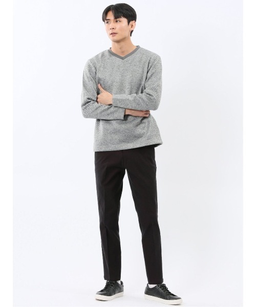 TAKA-Q(タカキュー)の「クロス ストレッチ + ウォーム 裏起毛 スリム トラウザー パンツ ソラーロ メンズ(チノパンツ・メンズ・ボルドー/ブラック・S/3L/X-LARGE/LARGE/MEDIUM/2S)」の8枚目の写真