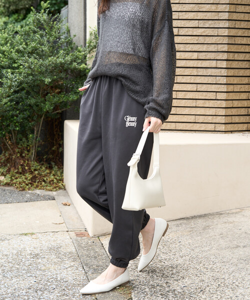 FREAK'S STORE（フリークスストア）の「限定展開　ロゴ 刺繍 裏毛スウェット ジョガーパンツ(セットアップ対応)（スウェットパンツ・レディース・ナチュラル/グレー/ブラック/ダークブラウン・ﾌﾘ-）」の22枚目の写真