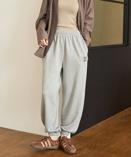 セール】限定展開 ロゴ 刺繍 裏毛スウェット ジョガーパンツ