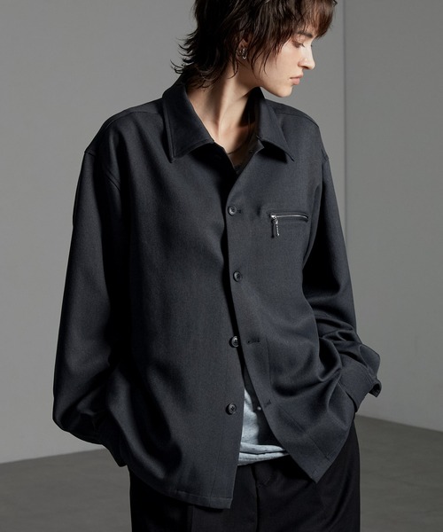 H BEAUTY&YOUTH ウールキャンバス ジップシャツ Mサイズ ブラック ピュアウール シャツジャケット / Super140's – MITSUBOSHI 1887