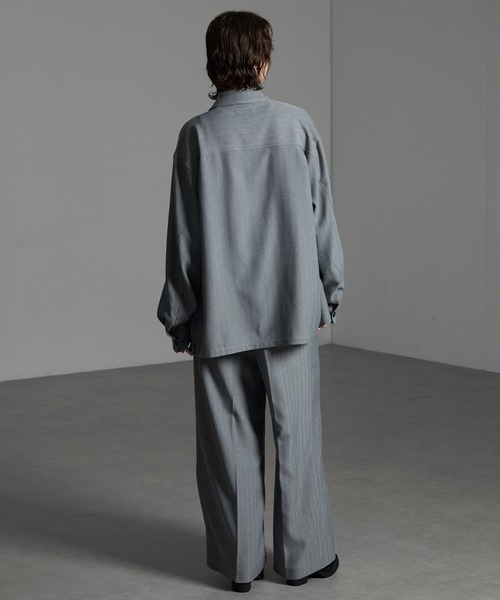 CIYOT（シヨウト）の「【CIYOT-シヨウト-】ウールライクファブリックルーズシャツジャケット【セットアップ対応】（シャツ/ブラウス・メンズ・グレー/ダークグレー/ブラック/チャコールグレー・M/L/S）」の17枚目の写真