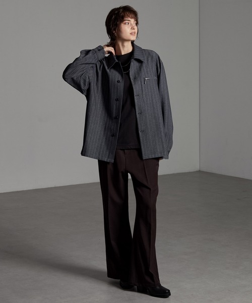 CIYOT（シヨウト）の「【CIYOT-シヨウト-】ウールライクファブリックルーズシャツジャケット【セットアップ対応】（シャツ/ブラウス・メンズ・グレー/ダークグレー/ブラック/チャコールグレー・M/L/S）」の22枚目の写真