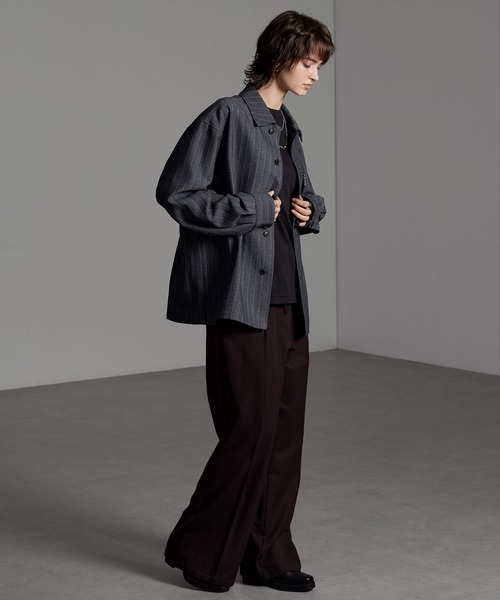 セール】【CIYOT-シヨウト-】ウールライクファブリックルーズシャツ