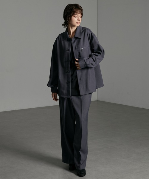 セール】【CIYOT-シヨウト-】ウールライクファブリックルーズシャツ