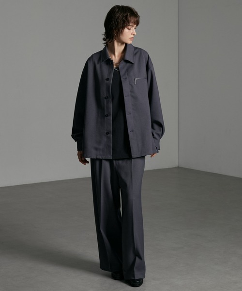 セール】【CIYOT-シヨウト-】ウールライクファブリックルーズシャツ