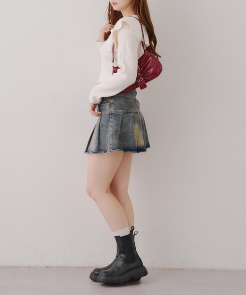 continuer de NICE CLAUP（コンティニューデナイスクラップ）の「ＢＩＧ衿ＺＩＰカーデ（カーディガン/ボレロ・レディース・アイボリー/チャコールグレー/ブルー/ブラウン・FREE）」の5枚目の写真