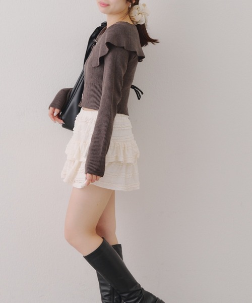 continuer de NICE CLAUP（コンティニューデナイスクラップ）の「ＢＩＧ衿ＺＩＰカーデ（カーディガン/ボレロ・レディース・アイボリー/チャコールグレー/ブルー/ブラウン・FREE）」の20枚目の写真