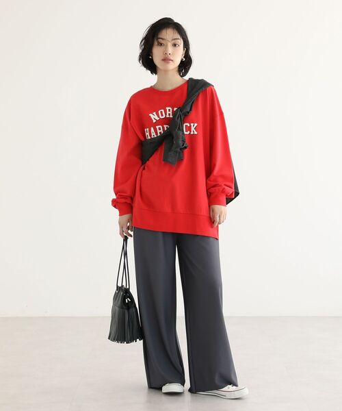 Green　Parks（グリーンパークス）の「楽ちんプリーツワイドパンツ（スラックス・レディース・ブラック/ホワイト系その他2/チャコールグレー/マスタード・FREE）」の19枚目の写真