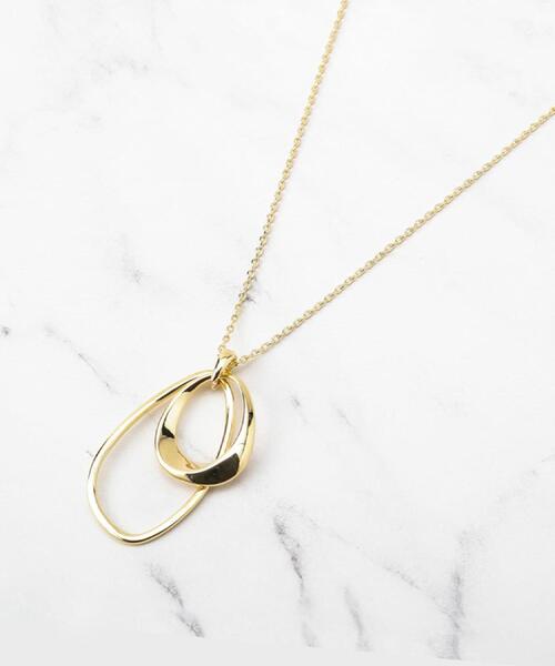 UNTITLED（アンタイトル）の「【ステンレスチェーン】ライトダブルリング ネックレス（ネックレス・レディース・シルバー/ゴールド・99）」の2枚目の写真