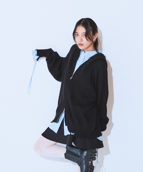 5GアゼダブルZIPニットフーディー/602216（パーカー）｜JEANASIS