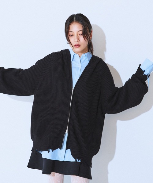 ニ*ン様 d.i.a オフショルダー パーカー 黒 ニ*ン様 d.i.a オフショルダー パーカー 黒 tops】オフ