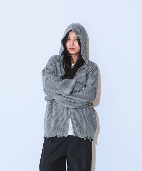 セール】5GアゼダブルZIPニットフーディー/602216（パーカー