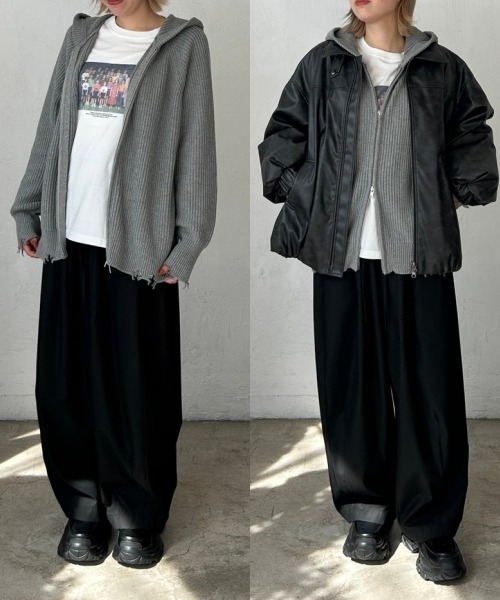 5GアゼダブルZIPニットフーディー/602216（パーカー）｜JEANASIS