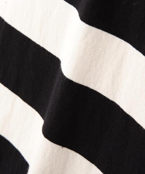 Schott（ショット）の「Schott/ショット/WIDE BORDER LS T-SHIRT/ワイドボーダー ロンＴ（Tシャツ/カットソー・メンズ・グレー/ブラック・2XL/L/M/S/XL）」の8枚目の写真