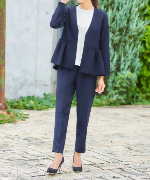 MAISON DE THERESE(メゾン ド テレーズ)の「ノーカラー セットアップ スーツ(ジャケット+パンツ)(セットアップ・レディース・ブラック/ライトピンク/ネイビー/アイボリー・M/L/XL)」の10枚目の写真