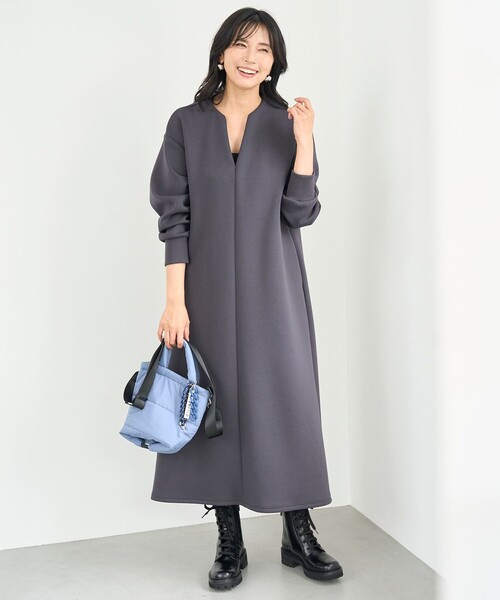 セール】BEAUTY FORM JERSEY キーネックワンピース（ワンピース