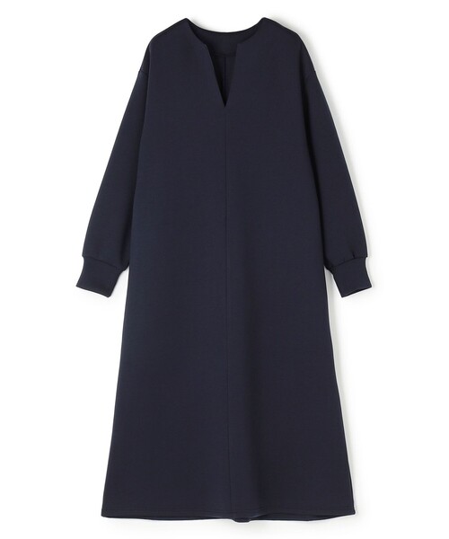 UNFILO（アンフィーロ）の「BEAUTY FORM JERSEY キーネックワンピース（ワンピース・レディース・グレー系/ブラック系/ネイビー系・MEDIUM/SMALL）」の3枚目の写真
