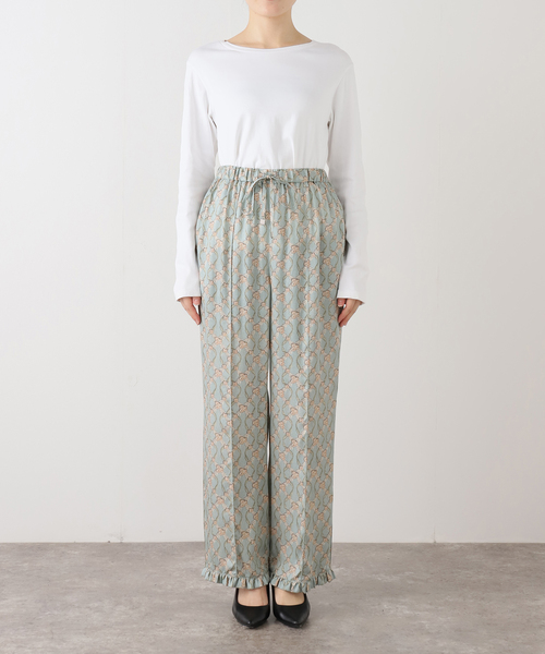 IENA LA BOUCLE（イエナラブークル）の「オーナメントフラワープリントパンツ（その他パンツ・レディース・グリーン・36/38）」の9枚目の写真