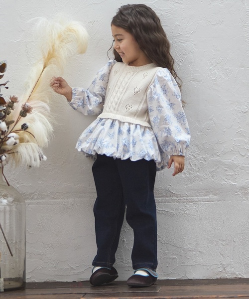 petit main（プティマイン）の「ハートポケットバレルパンツ（デニムパンツ・キッズ・ネイビー/ブラック/ブルー・120cm/110cm/90cm/130cm/80ｃｍ/100cm）」の5枚目の写真