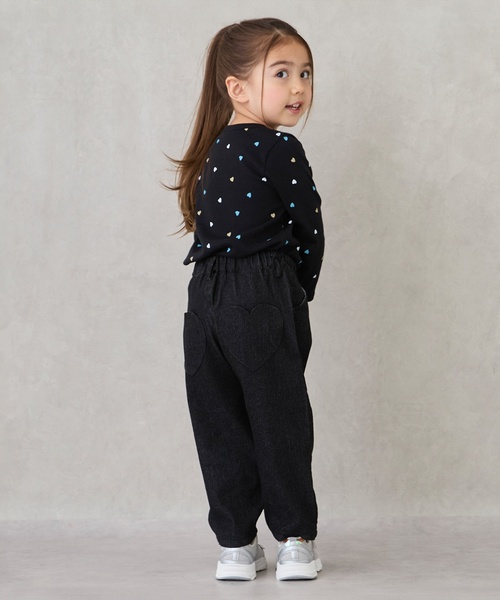 petit main（プティマイン）の「ハートポケットバレルパンツ（デニムパンツ・キッズ・ネイビー/ブラック/ブルー・120cm/110cm/90cm/130cm/80ｃｍ/100cm）」の6枚目の写真