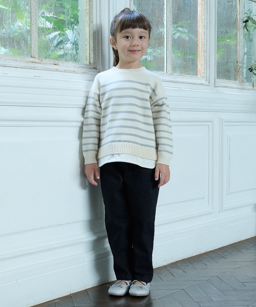 petit main（プティマイン）の「ハートポケットバレルパンツ（デニムパンツ・キッズ・ネイビー/ブラック/ブルー・120cm/110cm/90cm/130cm/80ｃｍ/100cm）」の8枚目の写真