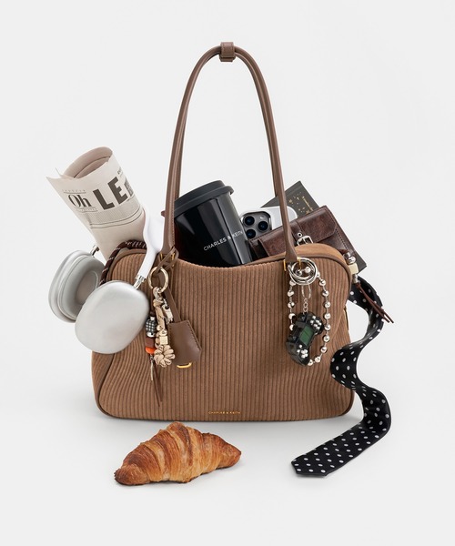 あめ Sianna ラージシアンナ ボウリングバッグ - モカブラウン Sianna ラージシアンナ ボウリングバッグ（トートバッグ）｜CHARLES