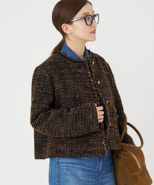 セール】GIOLICA ツイードジャケット（ノーカラージャケット）｜IENA