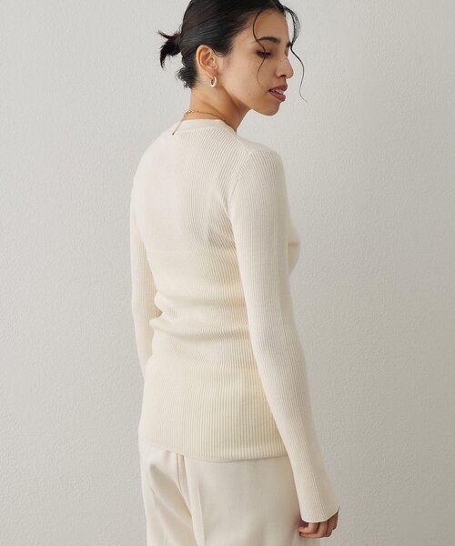 Whim Gazette ウィムガゼット　完売リブニットクループルオーバー セール】リブニットクループルオーバー（ニット/セーター）｜Whim