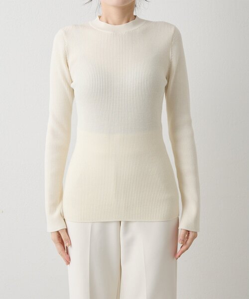 Whim Gazette ウィムガゼット　完売リブニットクループルオーバー Whim Gazette(ウィム ガゼット)｜リブニットクループルオーバー/オフ