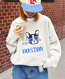 CIAOPANIC TYPY（チャオパニックティピー）の「【ユニセックス】犬アソート柄ロゴジャガードニット（ニット/セーター）」