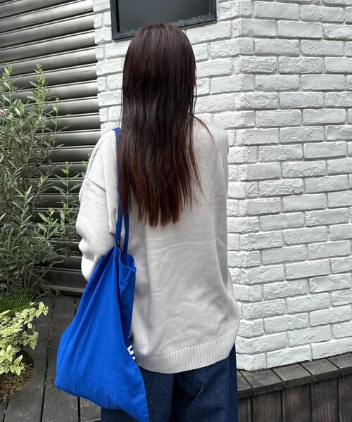 CIAOPANIC TYPY（チャオパニックティピー）の「【ユニセックス】犬アソート柄ロゴジャガードニット（ニット/セーター・レディース・チャコールグレー/ネイビー/イエロー/オレンジ/ライトグレー・LARGE/MEDIUM）」の7枚目の写真