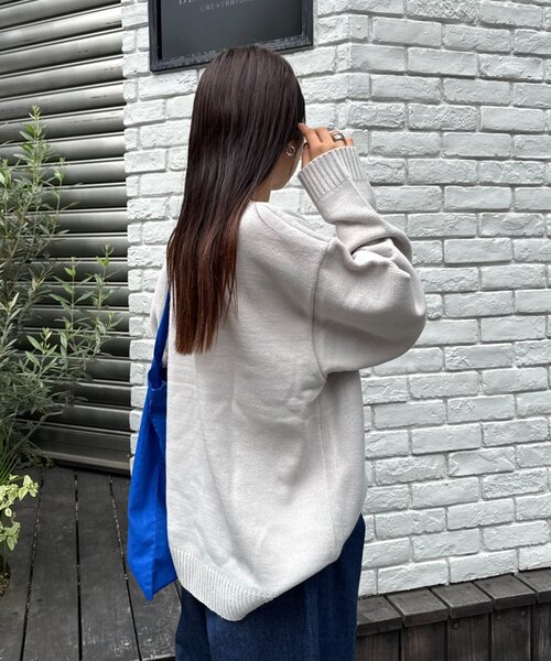 CIAOPANIC TYPY（チャオパニックティピー）の「【ユニセックス】犬アソート柄ロゴジャガードニット（ニット/セーター・レディース・チャコールグレー/ネイビー/イエロー/オレンジ/ライトグレー・LARGE/MEDIUM）」の8枚目の写真